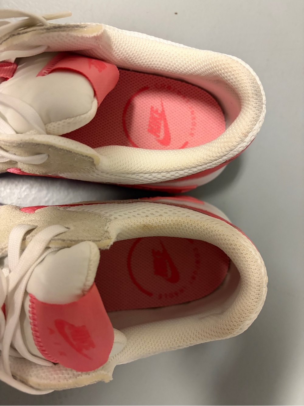 Nike Women’s Air Max Sneakers in White and Pink Coral - Picture 6 of 7